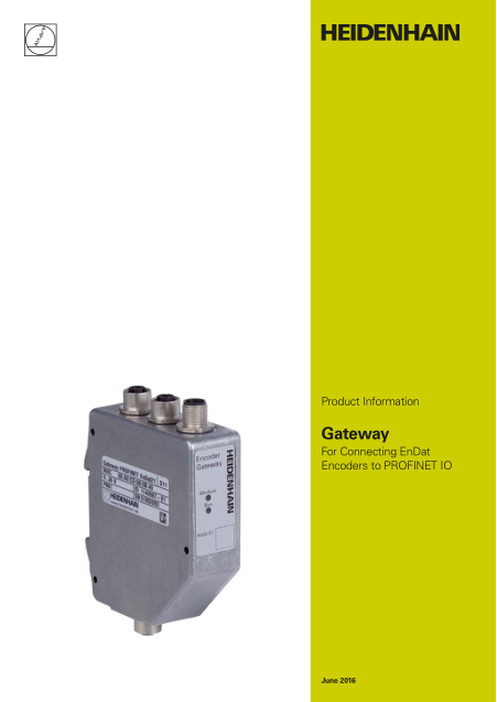 Gateway For Connecting EnDat Encoders to PROFINET IO