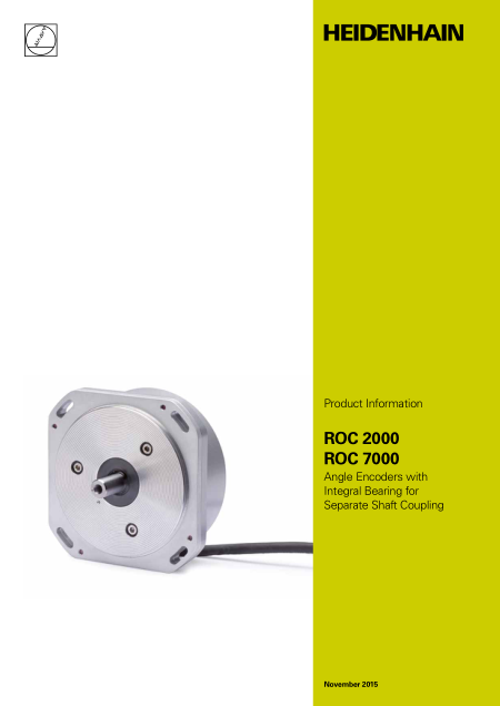 ROC 2000 ROC 7000 Angle Encoders with Integral Bearing for Separate Shaft Coupling